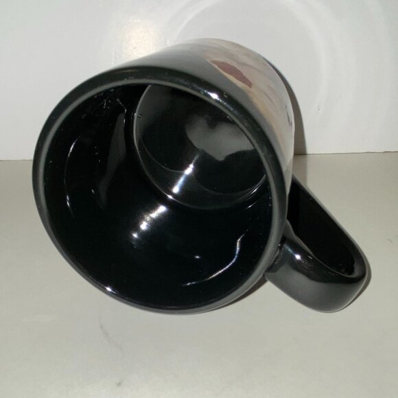 2012 Marylin Monroe Black Ceramic Collectible Coffee Mug Sparkles Red Rose - Picture 3 of 4